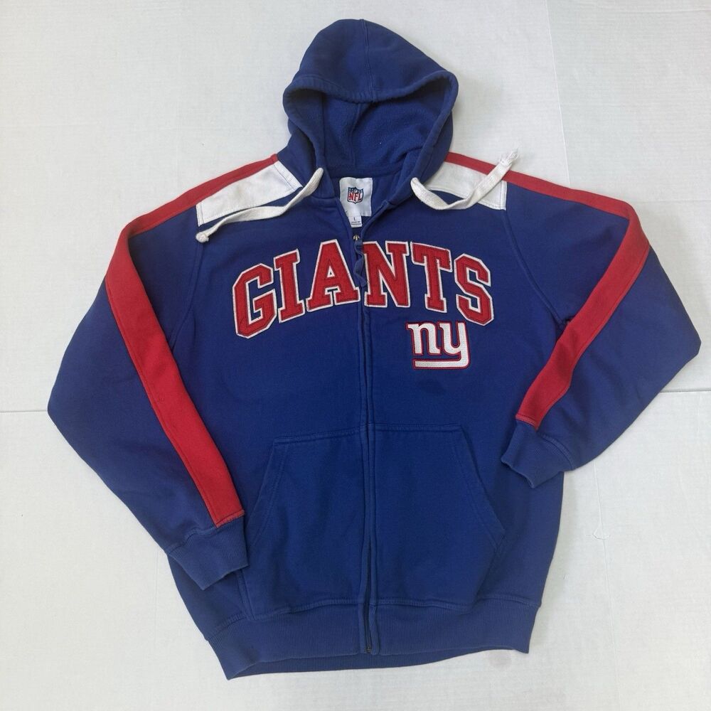 NFL NY Giants Full Zip Hoodie Sweatshirt Men’s Size Large Blue Red Football